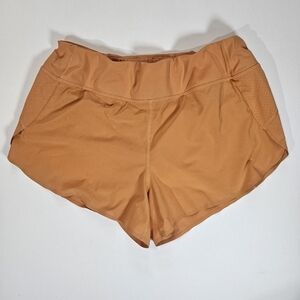 Athleta Run With It Shorts Womens Large Orange Stretchy‎  Activewear